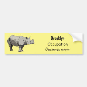 Autocollant De Voiture Illustration du rhinocéros de Javan
