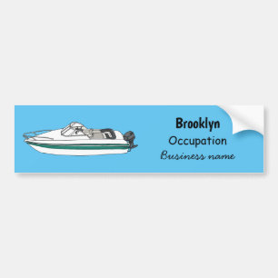 Autocollant De Voiture Illustration d'un bateau à moteur
