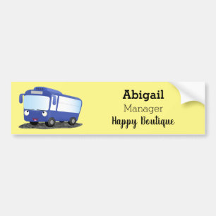 Autocollant De Voiture Illustration d'un bus moderne bleu mignon