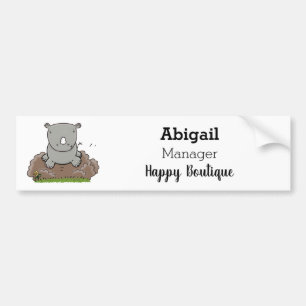 Autocollant De Voiture Illustration d'un petit rhinocéros