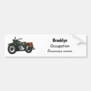 Autocollant De Voiture Illustration d'une moto de croiseur militaire