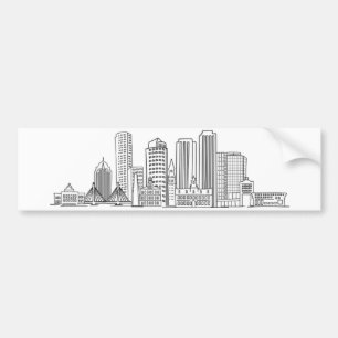 Autocollant De Voiture Illustration minimaliste de l'horizon de la ville