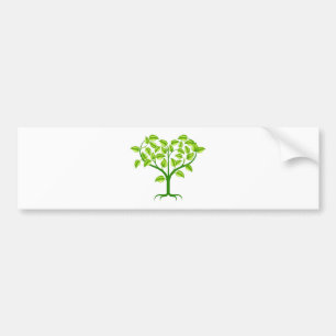 Autocollant De Voiture Illustration verte d'arbre de coeur