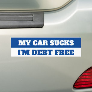 AUTOCOLLANT DE VOITURE I'M DEBT FREE