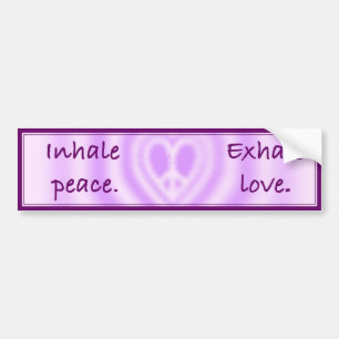Autocollant De Voiture Inhalez la paix. Exhalez l'amour