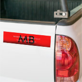 Autocollant De Voiture Initiales modernes en monogramme noir rouge (Sur camion)
