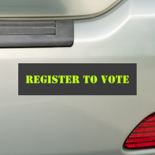 Autocollant De Voiture Inscrivez-vous pour voter typographie moderne néon