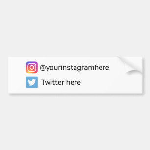 Autocollant De Voiture Instagram et Twitter Médias sociaux
