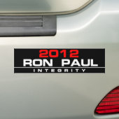 AUTOCOLLANT DE VOITURE INTÉGRITÉ 2012 DE RON PAUL (En voiture)
