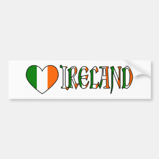 Autocollant De Voiture Irish Heart Flag & Word Irlande