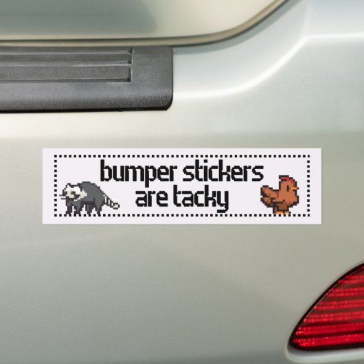 Autocollant De Voiture Ironique Pixellée Poulet Raccoon Drôle Phrase (En voiture)