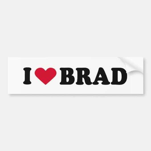 AUTOCOLLANT DE VOITURE J'ADORE BRAD (Devant)
