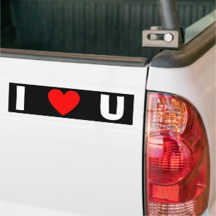 AUTOCOLLANT DE VOITURE J'ADORE "COEUR" U