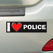 AUTOCOLLANT DE VOITURE J'ADORE LA POLICE "COEUR ART" (En voiture)