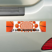 Autocollant De Voiture J'adore le basket-ball (En voiture)