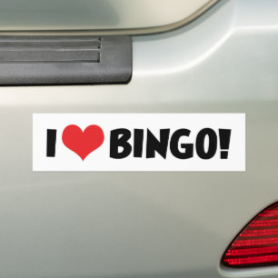 Autocollant De Voiture J'adore le Bingo Cœur ! - Amoureux de Bingo