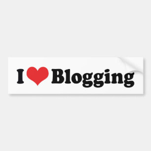 Autocollant De Voiture J'adore le blogging sur le cœur
