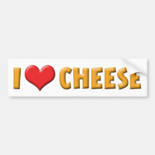 Autocollant De Voiture J'adore le fromage Heart - Amateur de produits lai