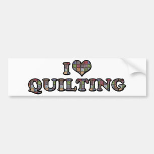 Autocollant De Voiture J'adore le quilting Heart - Couture Quilter