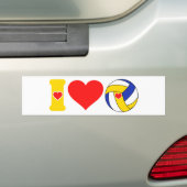 Autocollant De Voiture J'adore le volley-ball (En voiture)