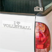 Autocollant De Voiture J'adore le volley-ball (Sur camion)
