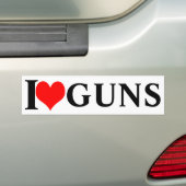 Autocollant De Voiture J'adore les armes ! (En voiture)