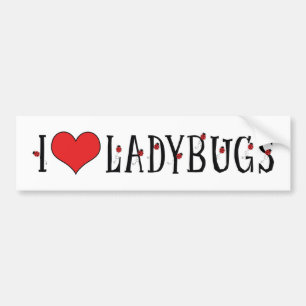 Autocollant De Voiture J'adore les coccinelles à coeur - Amoureux de cocc