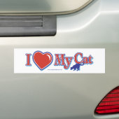 Autocollant De Voiture J'adore mon chat (En voiture)