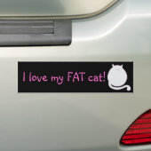 Autocollant De Voiture J'adore mon gros chat ! (En voiture)