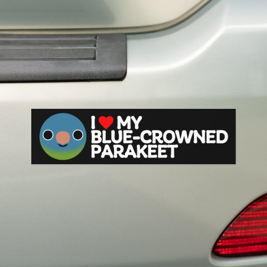 AUTOCOLLANT DE VOITURE J'ADORE MON PARAKEET BLEU (En voiture)