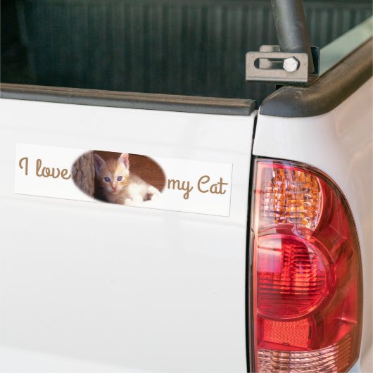 Autocollant De Voiture J'adore mon Sticker Cat Bumper (Sur camion)