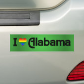 Autocollant De Voiture J'adore Sticker pour pare-chocs LGBT Alabama (En voiture)