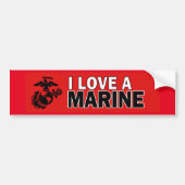 Autocollant De Voiture J'adore un Sticker pour pare-chocs marin (Devant)
