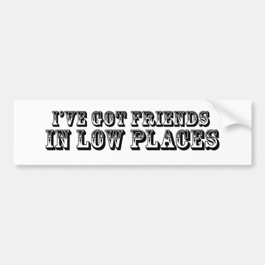 Autocollant De Voiture J'ai des AMIS DANS de BAS ENDROITS (Devant)