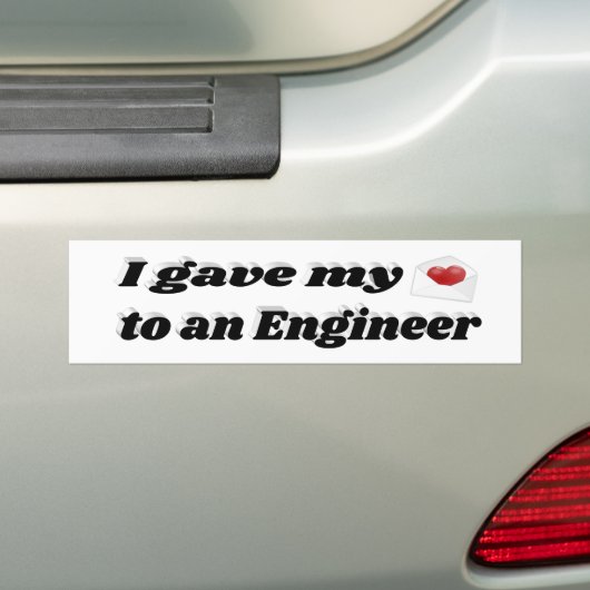 Autocollant De Voiture J'ai donné mon coeur à un ingénieur (En voiture)