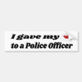 Autocollant De Voiture J'ai donné mon coeur à un policier (Devant)
