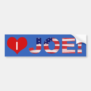Autocollant De Voiture J'AI LE COEUR DE JOE ! En bleu avec drapeau