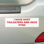 AUTOCOLLANT DE VOITURE J'AI LE TIR TAILGATERS ET AI PTSD (En voiture)
