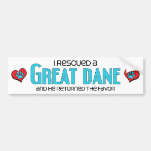 Autocollant De Voiture J'ai secouru great dane (le chien masculin)