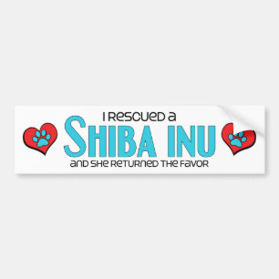 Autocollant De Voiture J'ai secouru un Shiba Inu (le chien femelle)