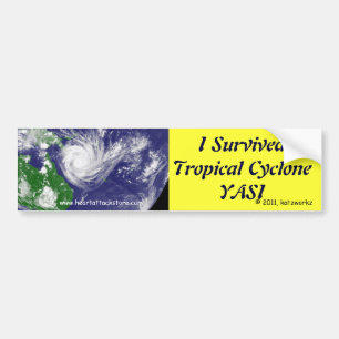 Autocollant De Voiture J'ai survécu au cyclone tropical YASI
