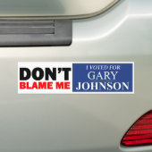 Autocollant De Voiture J'ai voté pour GARY JOHNSON (En voiture)