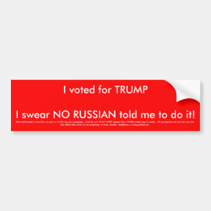Autocollant De Voiture J'ai voté pour l'atout et non le Russe ne m'a dit