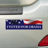Autocollant De Voiture J'ai voté pour Obama (En voiture)