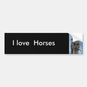 Autocollant De Voiture J'aime, adhésif pour pare-chocs de chevaux
