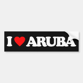 AUTOCOLLANT DE VOITURE J'AIME ARUBA