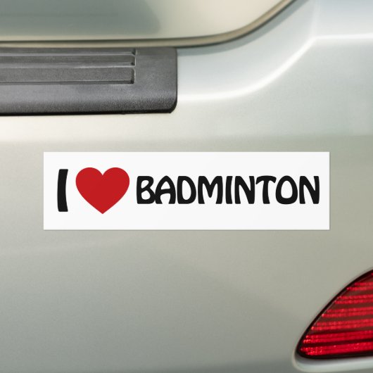 Autocollant De Voiture J'aime Badminton (En voiture)