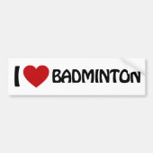 Autocollant De Voiture J'aime Badminton (Devant)