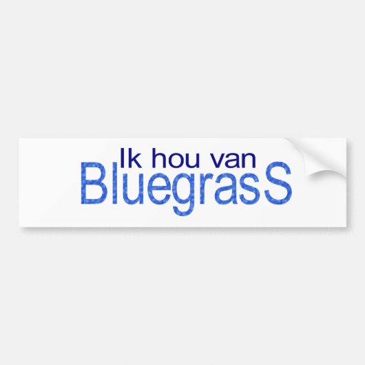 Autocollant De Voiture J'aime Bluegrass (Devant)