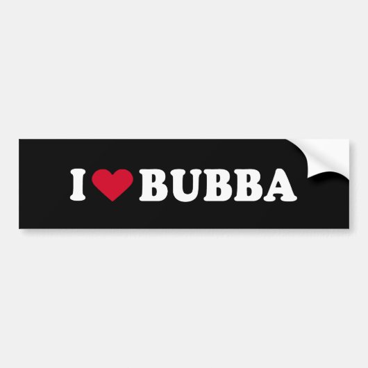 AUTOCOLLANT DE VOITURE J'AIME BUBBA (Devant)